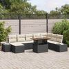 vidaXL Conjunto de Sof&aacute; de Jardim 9 pcs Preto Rattan Sint&eacute;tico