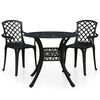 vidaXL 3 pcs conjunto de bistr&ocirc; alum&iacute;nio fundido preto