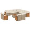 vidaXL 14 pcs conjunto de sof&aacute;s p/ jardim com almofad&otilde;es vime PE bege