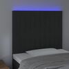 vidaXL Cabeceira cama c/ LED veludo 100x5x118/128 cm preto