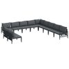 vidaXL Conjunto de Sof&aacute; de Jardim 11 unid. Preto A&ccedil;o