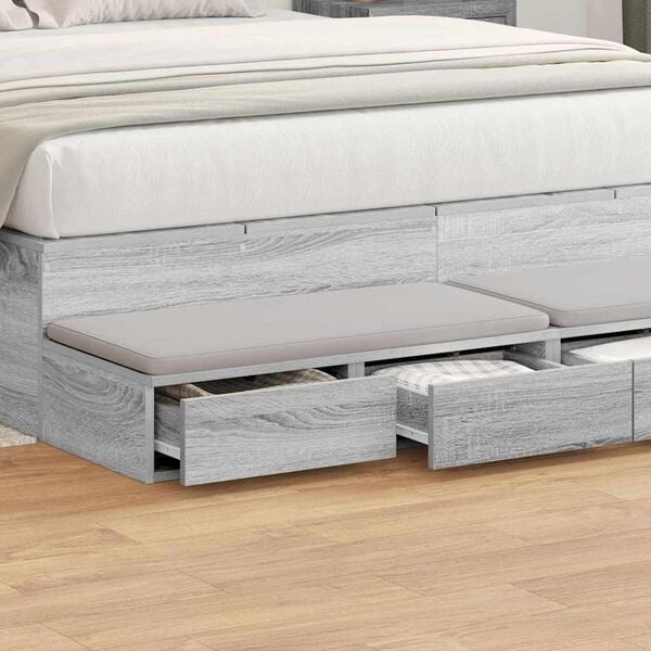 vidaXL Gavetas de cama com gaveta Cinza Sonoma 135 x 36,5 x 16,5 cm