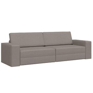 vidaXL Sof&aacute;-Cama Cinzento-acastanhado 245 x 78 x 77 cm tecido