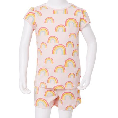 Pijama de manga curta para criança rosa-suave 104