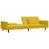 vidaXL Sof&aacute;-cama 2 lugares com duas almofadas veludo amarelo