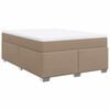 vidaXL Cama com molas/colch&atilde;o 140x190 cm couro artificial cappuccino