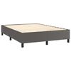 vidaXL Cama box spring c/ colch&atilde;o/LED 140x190cm couro artificial cinza