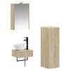 vidaXL Conjunto de Arm&aacute;rios para Banheiro 4 pcs Carvalho Sonoma