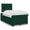 vidaXL Cama boxspring com colch&atilde;o 120x190 cm veludo verde-escuro