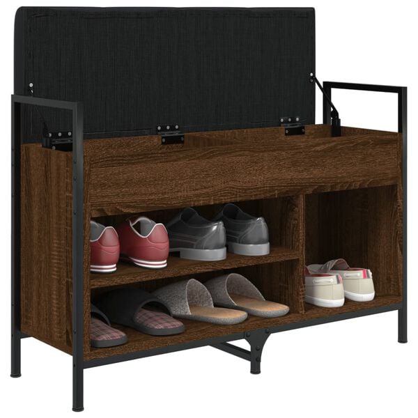 vidaXL Banco sapateira 85,5x32x57,5cm deriv. madeira carvalho castanho