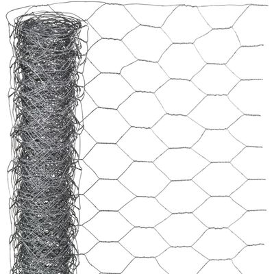 Nature Rede de arame hexagonal 0,5x2,5 m 25 mm aço galvanizado