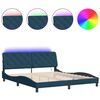 vidaXL Estrutura de cama com LED sem colch&atilde;o 180x200 cm veludo azul