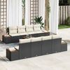 vidaXL Conjunto de Sof&aacute; de Jardim 9 pcs Preto Rattan Sint&eacute;tico