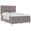 vidaXL Cama Box com colch&atilde;o Cinzento-acastanhado 140 x 190 cm tecido