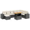 vidaXL 9 pcs conjunto de sof&aacute;s p/ jardim c/ almofad&otilde;es vime PE preto