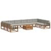 vidaXL Conjunto de Sof&aacute;s para Exterior 11 unid. Cinza Natural e Claro