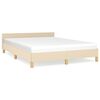 vidaXL Estrutura de cama sem colch&atilde;o 140x200 cm tecido cor creme