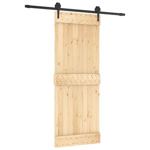 vidaXL Porta Deslizante 80 x 210 cm Natural e Preto