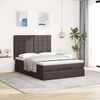 vidaXL Estrutura cama otomana colch&atilde;o 140x190cm tecido castanho escuro