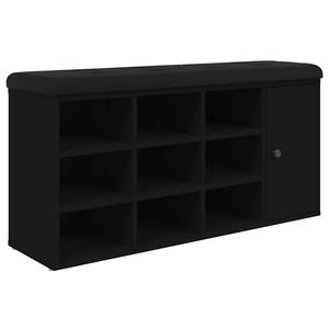 vidaXL Banco sapateira 102x32x50 cm derivados de madeira preto