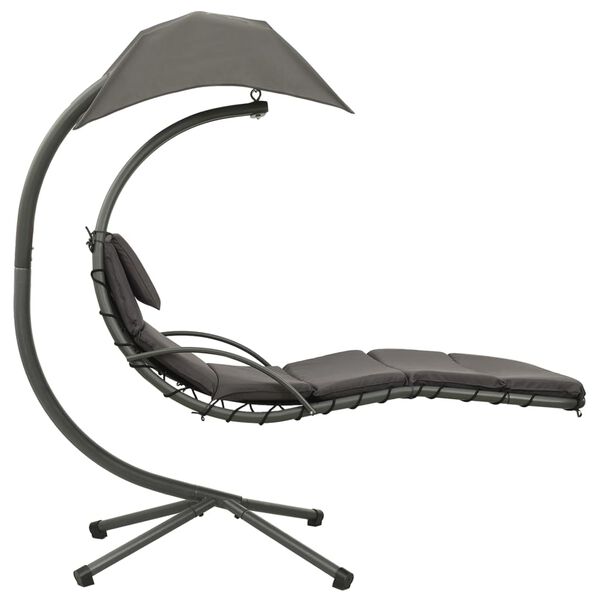 vidaXL Cadeira de baloi&ccedil;o p/ jardim 190x90x200 cm tecido cinzento