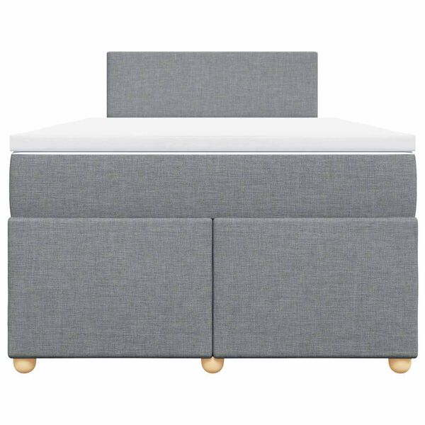 vidaXL Cama boxspring com colchão 120x190 cm tecido cinzento-claro