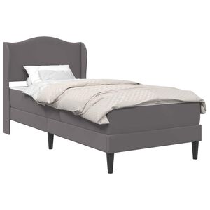 vidaXL Estrutura da Cama Cinzento 90 x 190 cm Couro Sint&eacute;tico
