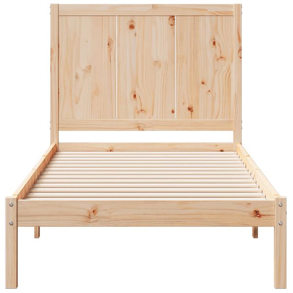 vidaXL Cama extra longa sem colchão 100x210 cm madeira maciça