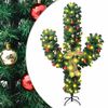 vidaXL Cato de Natal com suporte e LEDs PVC 210 cm verde
