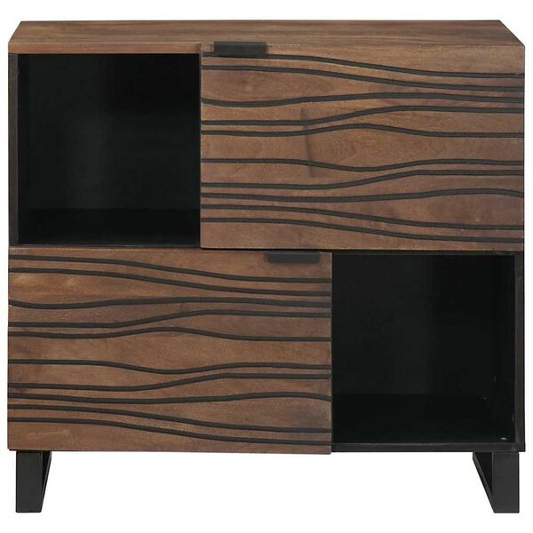 vidaXL Buffet Castanho 80 x 33 x 75 cm Madeira de mangueira maci&ccedil;a