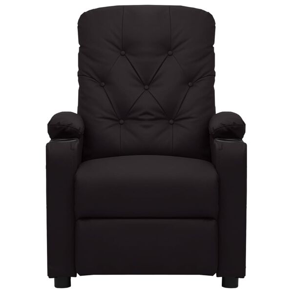 vidaXL Poltrona de massagens couro artificial preto