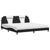 vidaXL Cama Viana com colchão 200x200 cm couro artificial preto e branco