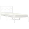 vidaXL Estrutura de cama com cabeceira 90x190 cm metal branco