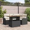 vidaXL Conjunto de Sof&aacute; de Jardim 5 pcs Preto Rattan Sint&eacute;tico