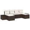 vidaXL Conjunto de Sof&aacute; de Jardim 4 unid. Marrom e Creme vime PE