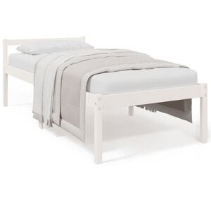 vidaXL Cama de solteiro pequena p/ idosos 75x190cm pinho maci&ccedil;o branco