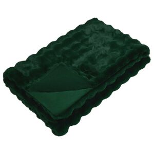 vidaXL Manta antideslizante de sint&eacute;tica de coelho Olite Verde-Escuro