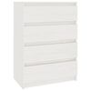 vidaXL Arm&aacute;rio de apoio pinho maci&ccedil;o 60x36x84 cm branco
