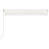 vidaXL Toldo retr&aacute;til manual com LED 450x350 cm cor creme