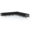 vidaXL 9 pcs conj. lounge jardim c/ almofad&otilde;es vime PE cinzento-escuro