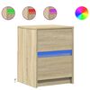 vidaXL Mesas cabeceira c/ LEDs 2 pcs derivados madeira carvalho sonoma