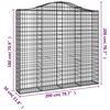vidaXL Cestos gabião arqueados 2pcs 200x30x180/200cm ferro galvanizado