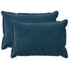 vidaXL Almofada com travesseiro HOUTEN 2 unid. Azul Veludo