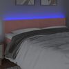 vidaXL Cabeceira de cama c/ luzes LED veludo 200x5x78/88 cm rosa