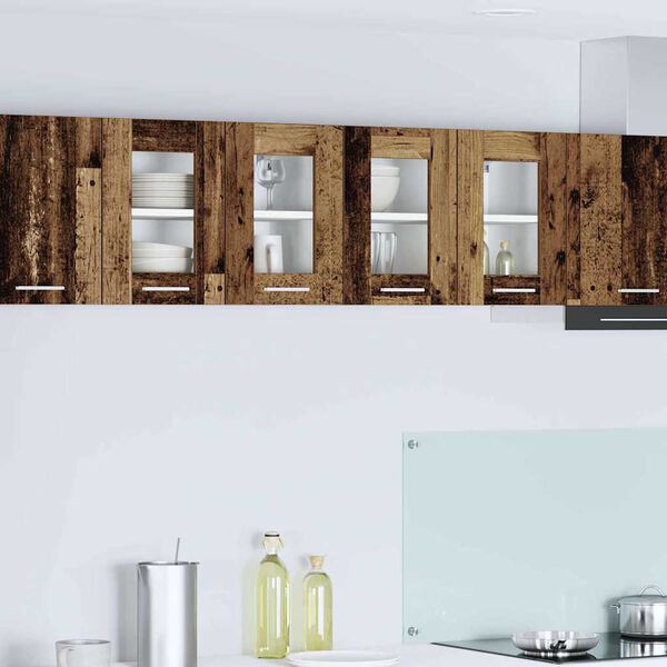 vidaXL Arm&aacute;rio suspenso com porta 2 pcs Madeira antiga 60 x 31 x 40 cm