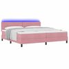 vidaXL Cama Box Spring LED com colch&atilde;o Rosa 200 x 200 cm Veludo