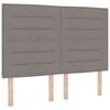 vidaXL Cama Box com fitas LED Cinzento-acastanhado 140 x 200 cm tecido