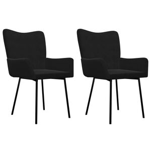 vidaXL Cadeiras de jantar 2 pcs veludo preto
