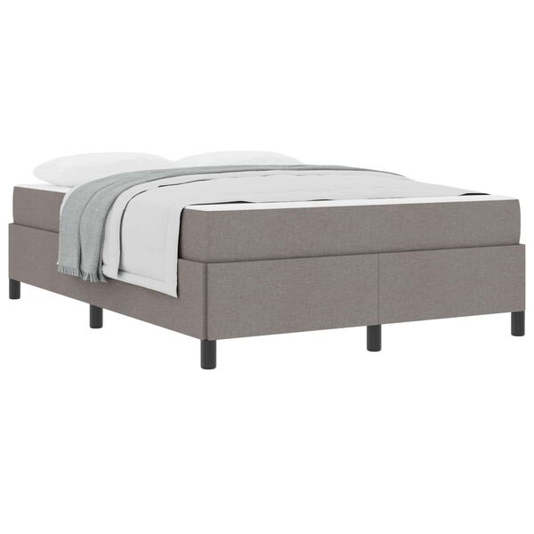 vidaXL Cama Box Cinzento-acastanhado 140 x 200 cm tecido