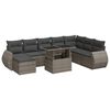 vidaXL 9 pcs conjunto sof&aacute;s p/ jardim com almofad&otilde;es vime PE cinzento
